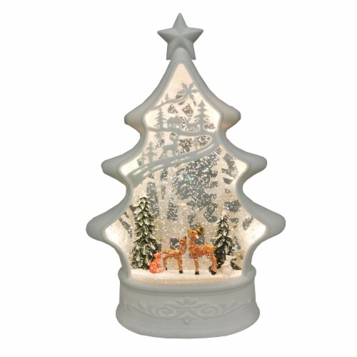 Holiday Home LED Deer Scene Tree - White Perspective: front