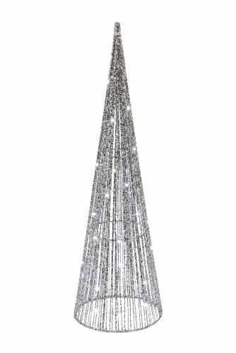 Holiday Home LED Cone Tree - Silver Perspective: front