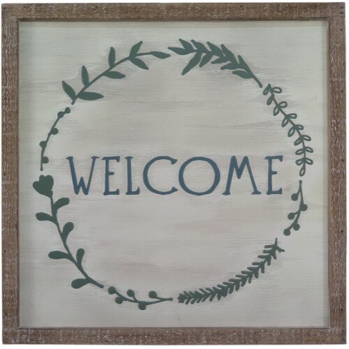 Holiday Home Thanksgiving Welcome Square Wall Plaque Perspective: front