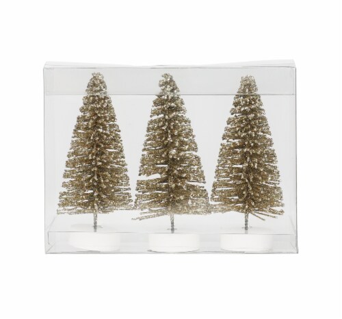 Holiday Home Bottle Brush Tree - 3 Pack - Gold Perspective: front