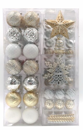 Holiday Home Shatterproof Ornament Set - Gold/Silver Perspective: front