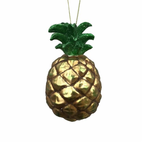 Holiday Home Pineapple Christmas Ornament Perspective: front
