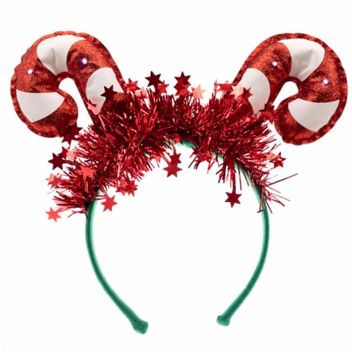 Holiday Home Candy Cane Light Up Headband Perspective: front