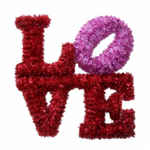 Holiday Home 2D LOVE Valentine Wreath - Red/Pink Perspective: front