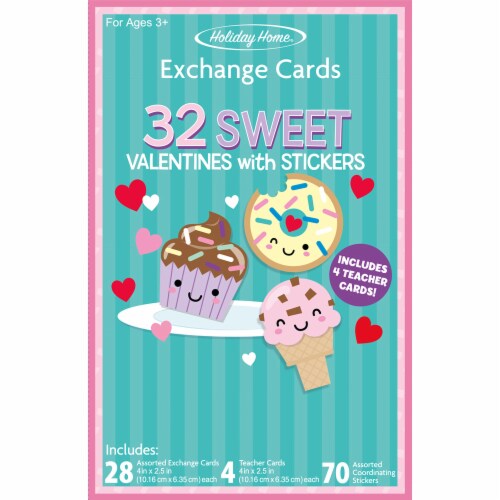 Holiday Home® Sweet Valentine Exchange Cards with Stickers Perspective: front