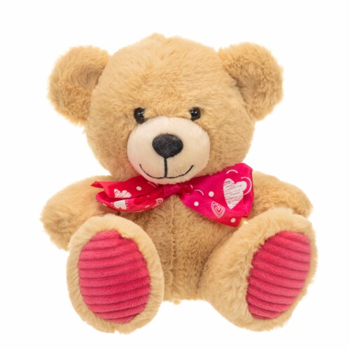 Holiday Home Bear with Bow Plush Toy Perspective: front