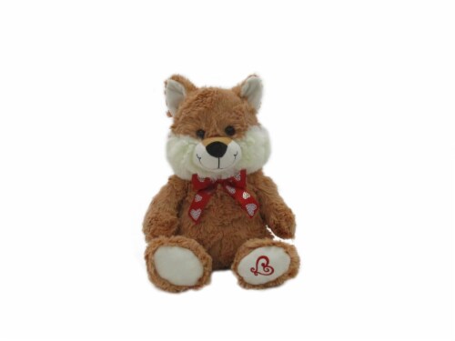 Holiday Home Sitting Fox Stuffed Animal Perspective: front