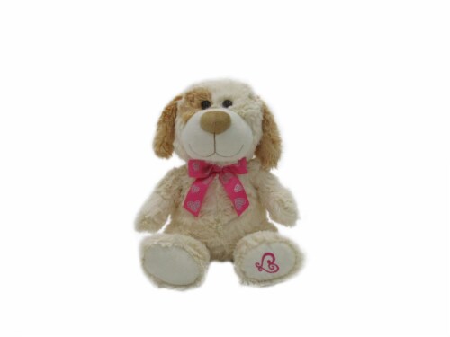 Holiday Home Sitting Dog Valentines Plush Toy Perspective: front