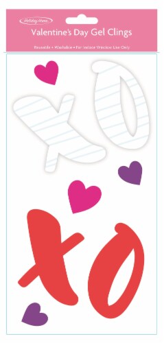 Holiday Home® XOXO Valentine's Day Gel Clings Perspective: front