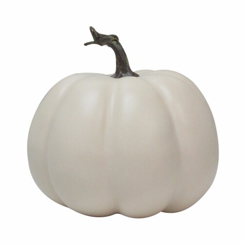 Holiday Home Round Foam Pumpkin Decor - Ivory Perspective: front