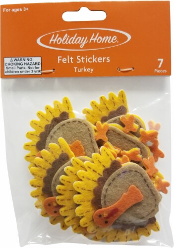 Holiday Home® Thanksgiving Felt Stickers Turkey Stickers Perspective: front
