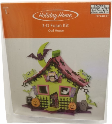 Holiday Home® Halloween Owl House 3-D Foam Kit Perspective: front