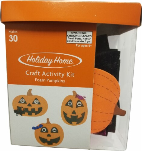 Holiday Home® Halloween Foam Pumpkins Craft Activity Kit Perspective: front