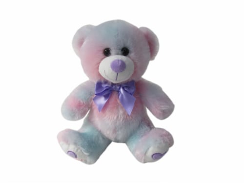Holiday Home® Pastel Rainbow Tie Dye Bear Plush Perspective: front
