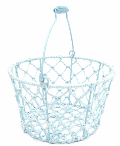 HD Designs Paper Wrapped Wire Basket - Blue Perspective: front