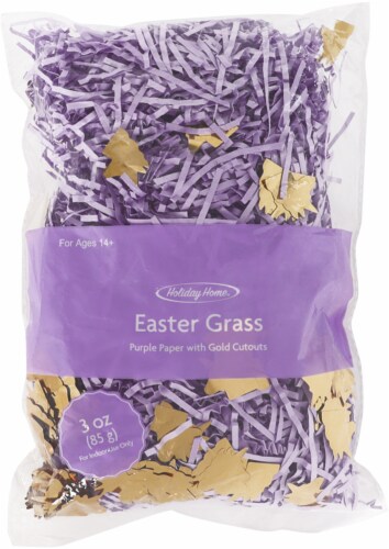 Holiday Home® Paper Easter Grass with Gold Confetti - Purple Perspective: front