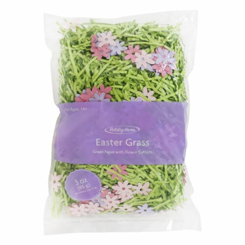 Holiday Home® Paper Easter Grass with Flower Confetti - Green Perspective: front