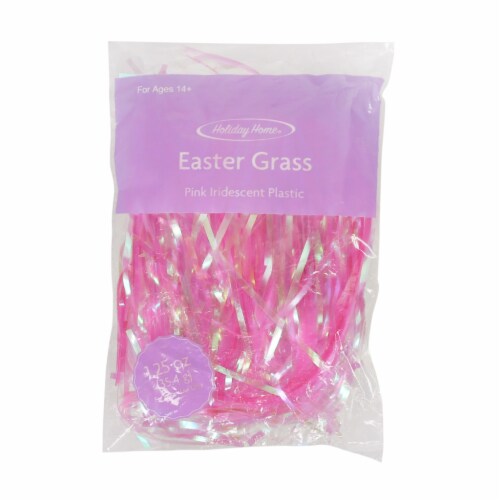 Holiday Home Iridescent Pink Plastic Easter Grass Perspective: front