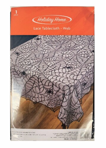 Holiday Home™ Web Lace Tablecloth - Black Perspective: front