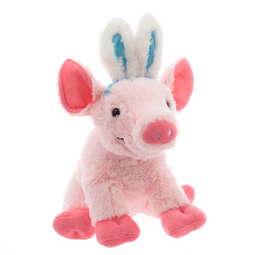 Holiday Home Pink Pig with Bunny Ears Plush Perspective: front