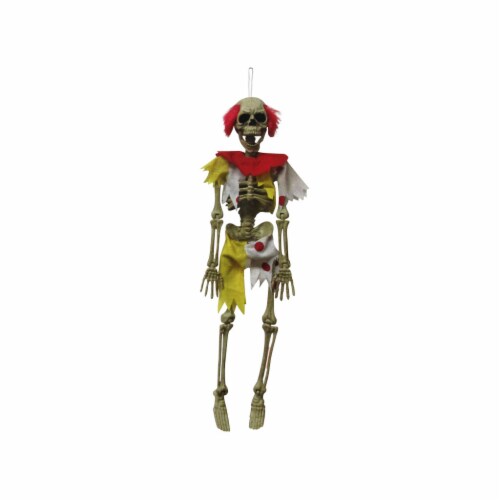 Holiday Home® Halloween Hanging Clown Skeleton Perspective: front