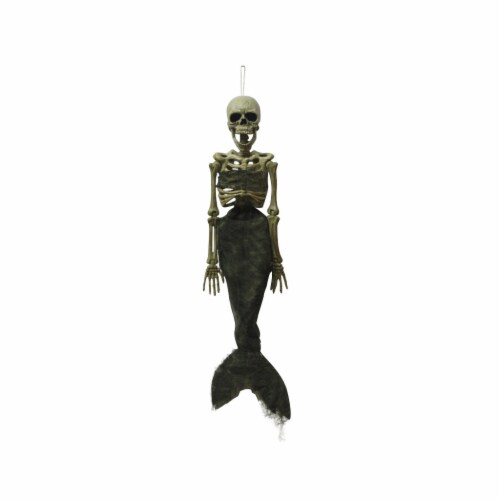 Holiday Home Halloween Hanging Mermaid Skeleton Perspective: front