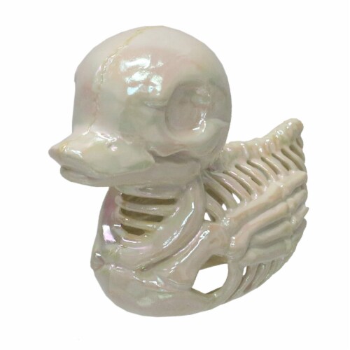 Holiday Home Iridescent Skeleton Duck Decor Perspective: front