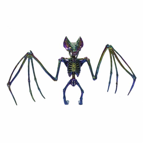 Holiday Home Small Skeleton Bat Decor - Oil Slick Perspective: front