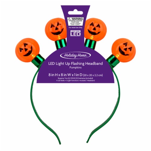Holiday Home™ LED Light Up Flashing Pumpkin Headband Perspective: front