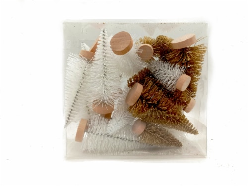 Holiday Home Mini Tree Vase Filler - Gold/White Perspective: front