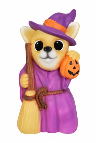 Holiday Home Blow Mold Witch Puppy Perspective: front