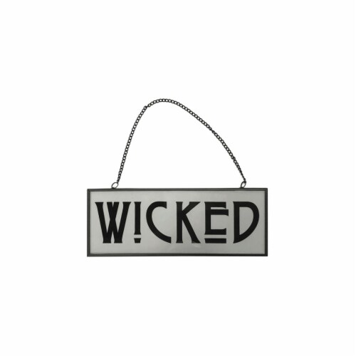 Holiday Home® Halloween Wicked Wall Sign - White/Black Perspective: front