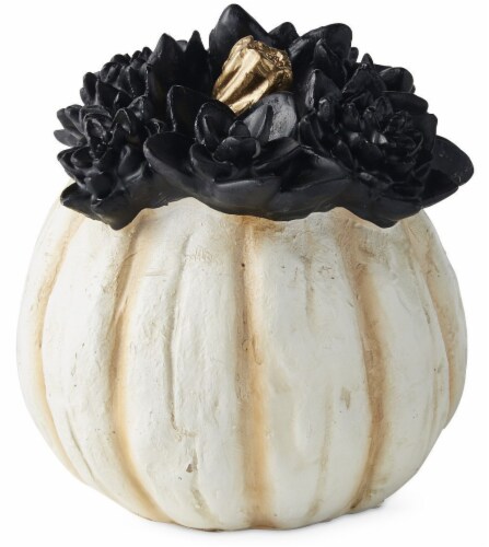 Holiday Home Halloween Pumpkin with Succulent Perspective: front