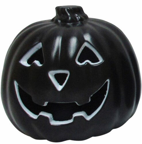 Holiday Home® Lighted Jack-O-Lantern - Black/White Perspective: front
