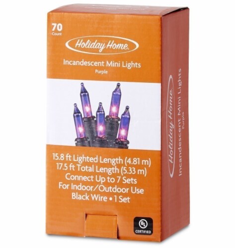 Holiday Home® 70 Incandescent Mini String Lights - Purple Perspective: front