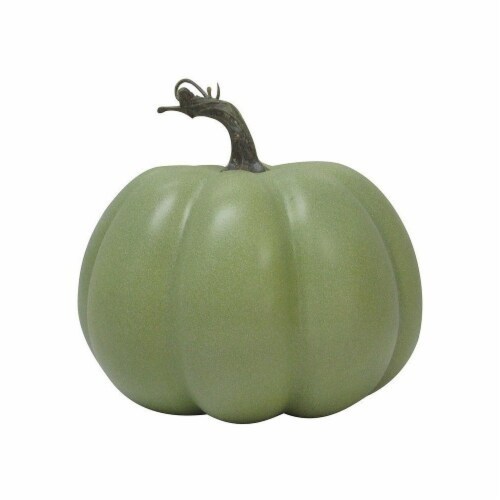 Holiday Home Halloween Round Foam Pumpkin - Green Perspective: front