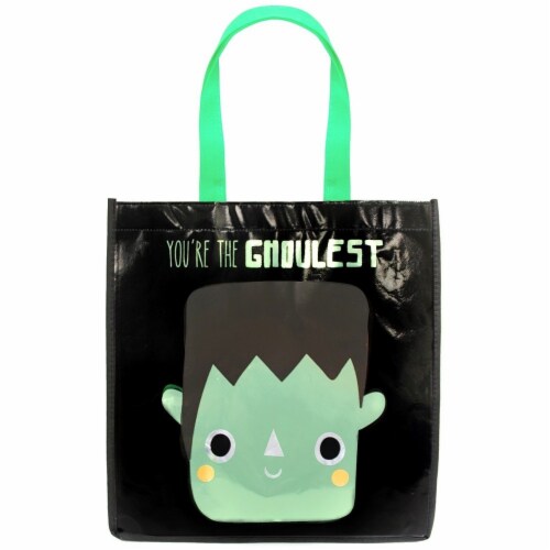 Holiday Home Halloween You’re The Ghoulest Reflective Trick or Treat Bag - Black Perspective: front