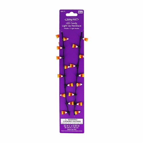 Holiday Home® LED Light Up Candy Corn Necklace Perspective: front