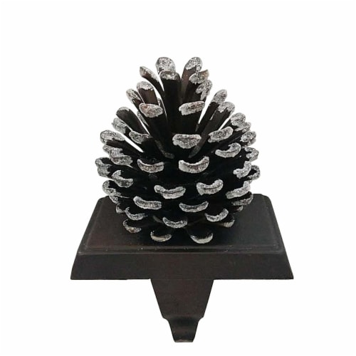 Holiday Home Pinecone Stocking Holder - Brown Perspective: front