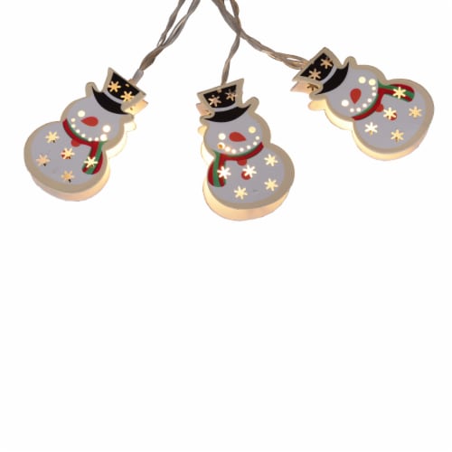 Holiday Home 10 LED Metal Snowman Lights Perspective: front