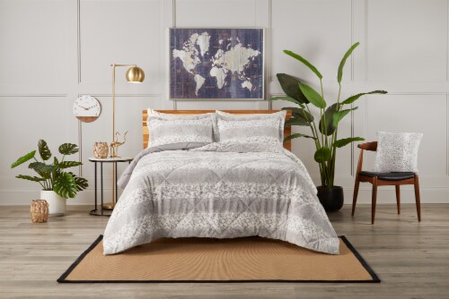 HD Designs Faux Fur Comforter - Gray Perspective: front