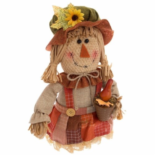 Holiday Home Scarecrow Girl Plush Perspective: front