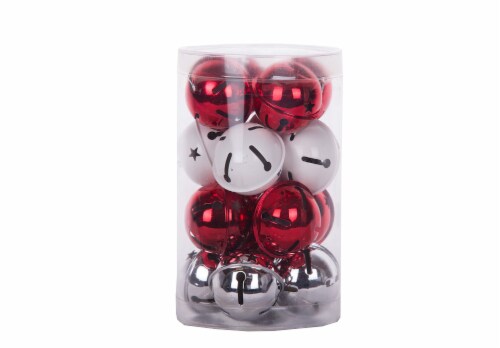 Holiday Home Large Metal Bells - Red/Silver Perspective: front