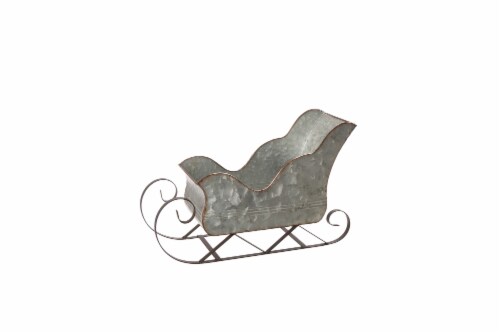 Holiday Home® Tabletop Sleigh Decor - Galvanized Metal Perspective: front