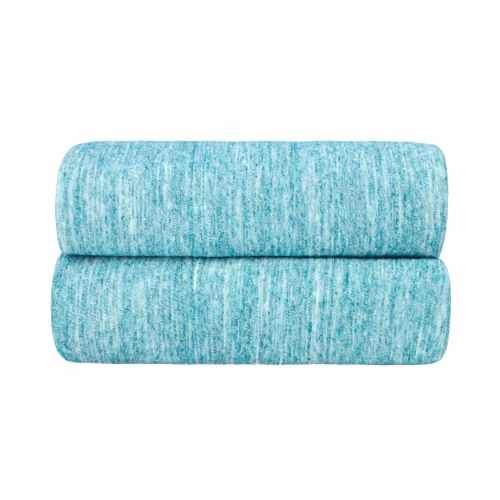 Everyday Living Jersey Pillowcase Set - Spacedye Turquoise Perspective: front