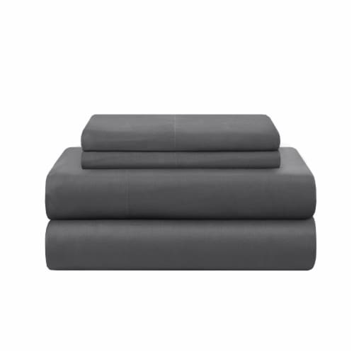 Modavari Home Fashions Full Size Sheet Set - Dark Grey Perspective: front
