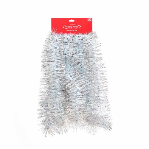 Holiday Home® Iridescent Tinsel Garland Loop - Silver Perspective: front