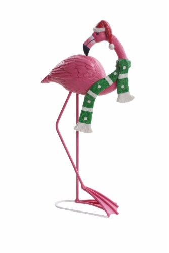 Holiday Home Flamingo with Scarf - Pink/Green Perspective: front
