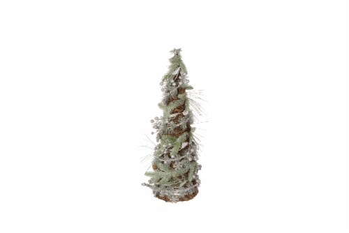 Holiday Home Tabletop Christmas Tree - Green/Silver/Brown Perspective: front