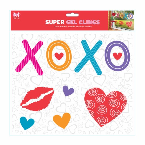 Holiday Home® Large Valentine's Day XOXO Gel Cling Perspective: front